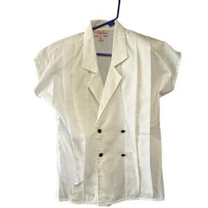 Vintage women blouse double breasted pleats Size 7 Jacqueline Smith